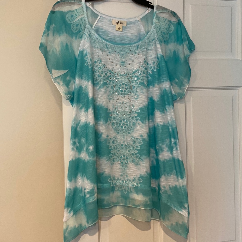 Style & Co Sea Green Top NWOT Size: L - Picture 1 of 8